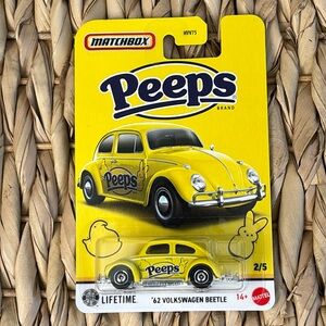Peeps Bunny Rabbit 62 Volkswagen Beetle Yellow 1962 VW Bug Matchbox Easter Car